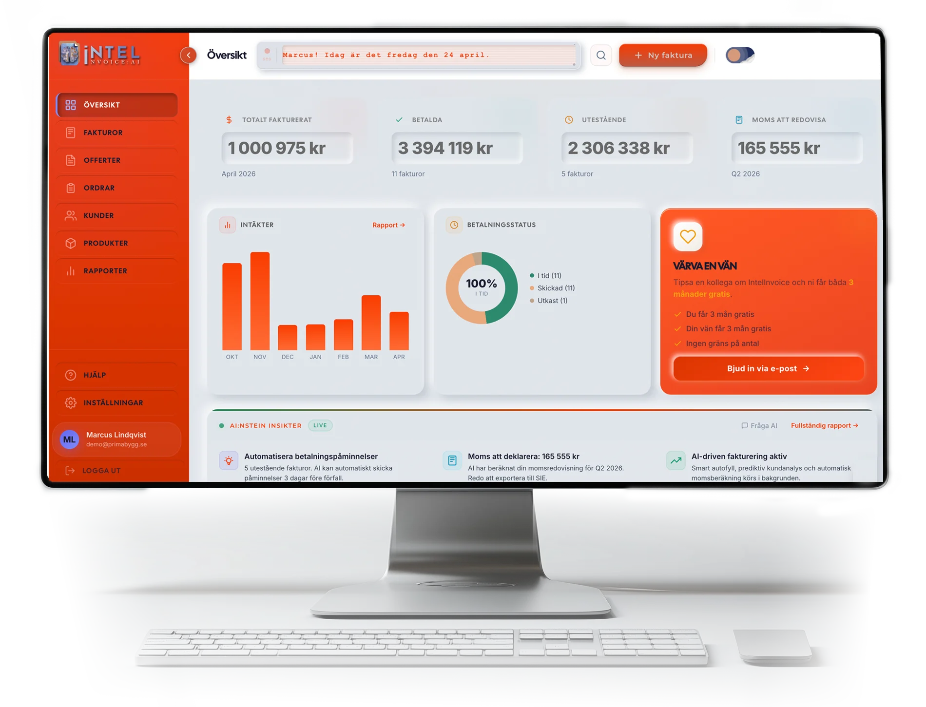 IntelInvoice dashboard